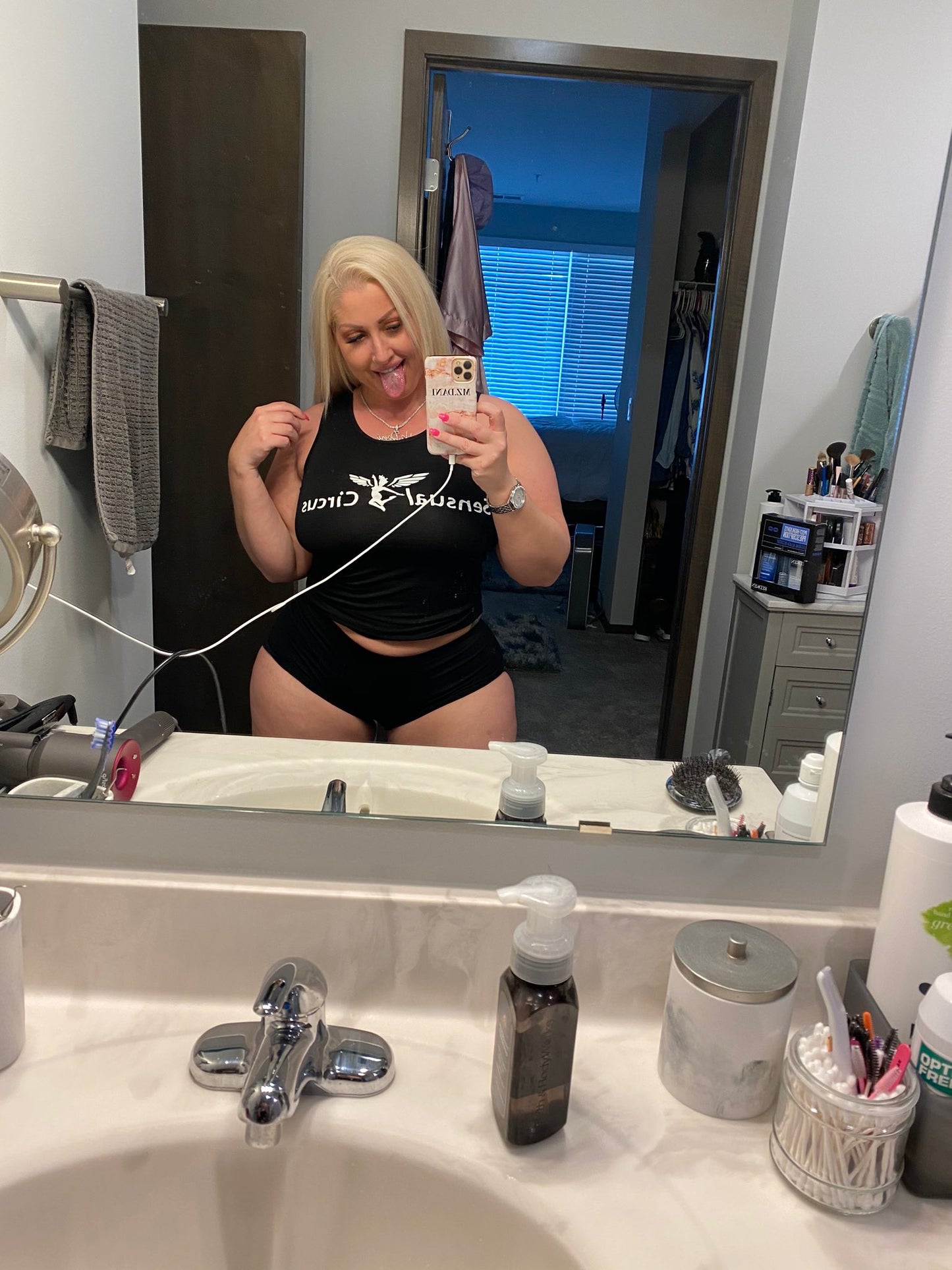 TankGirl Top Black & booty shorts set