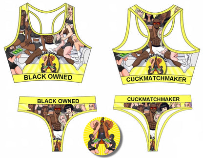 Black Owned CC racer top & bottom thong