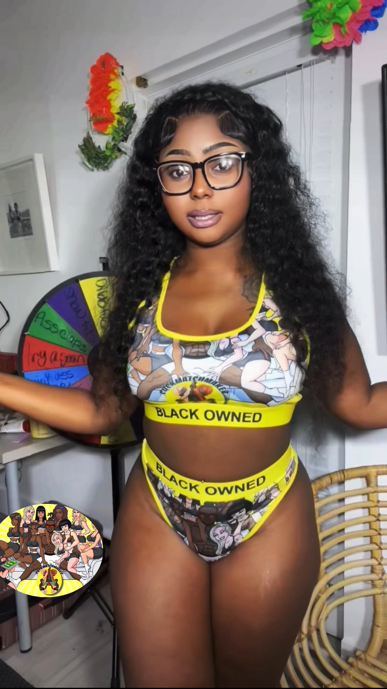 Black Owned CC racer top & bottom thong