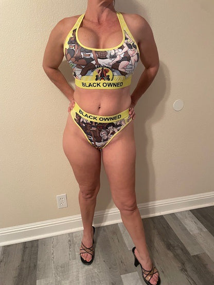 Black Owned CC racer top & bottom thong